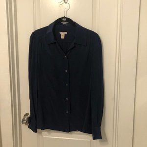 Navy J. Crew button down blouse